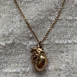 UNIQUE 14k gold real-life heart valve necklace
